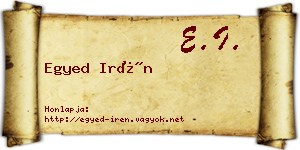 Egyed Irén névjegykártya